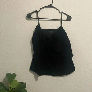 JCrew size 6 black velvet ruffle cami/tank
